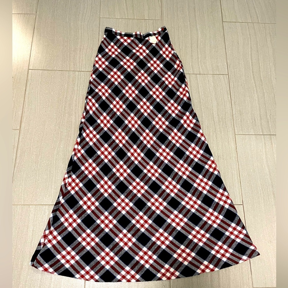 Vintage Dead-stock plaid maxi skirt xs